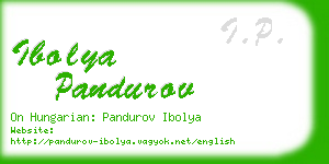 ibolya pandurov business card
